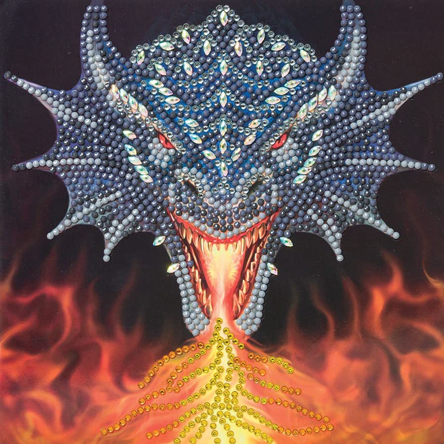 Dragon Fire Head Crystal Art Card Kit Craft Buddy (ONLINE ORDER ONLY)