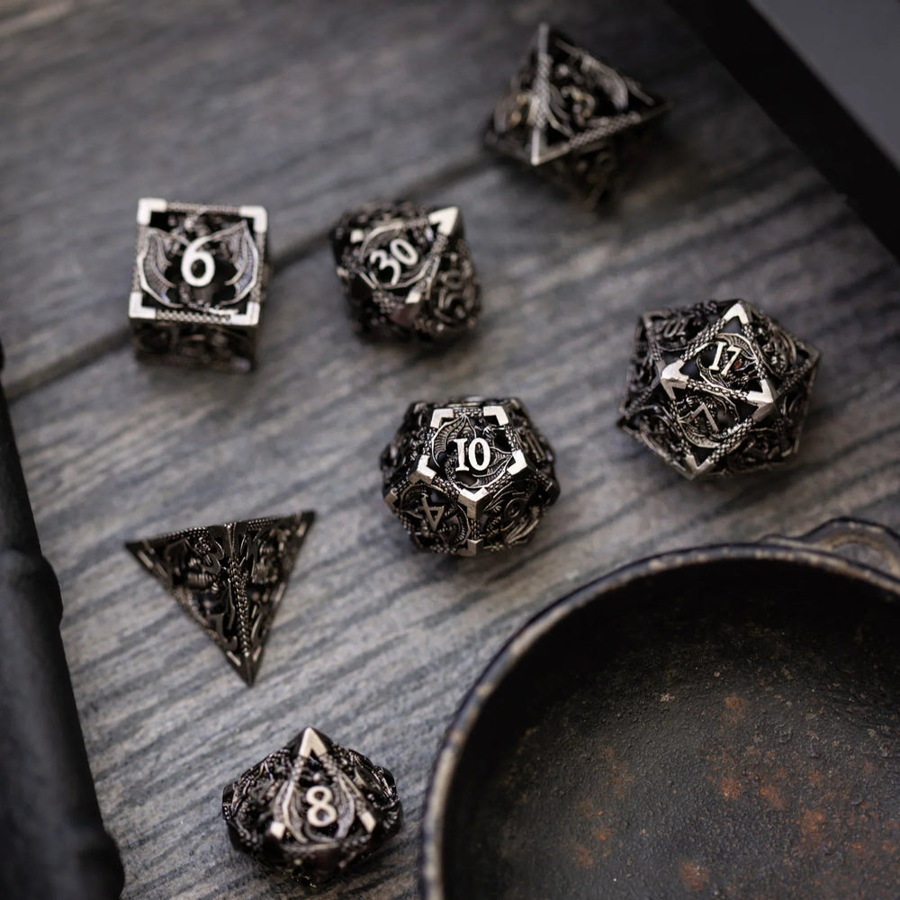 Dragon Hollow Metal DND Dice Set (ONLINE ORDER ONLY)