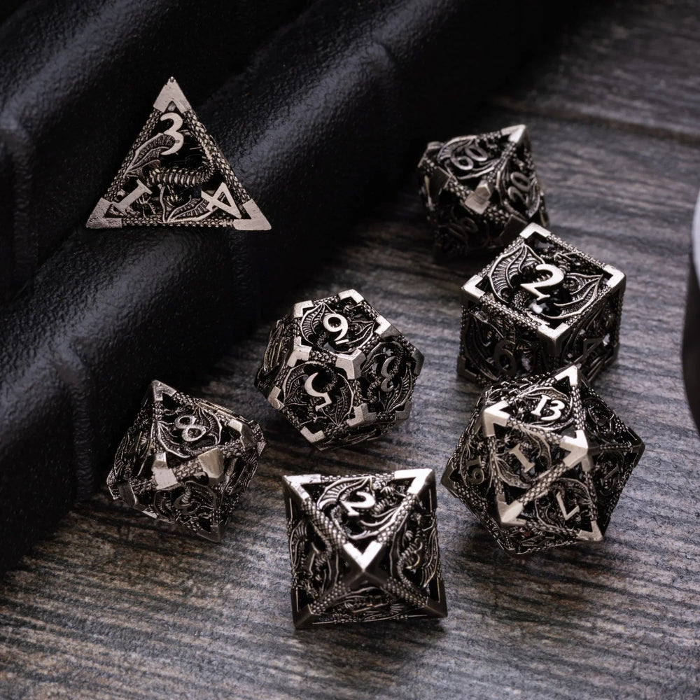 Dragon Hollow Metal DND Dice Set (ONLINE ORDER ONLY)