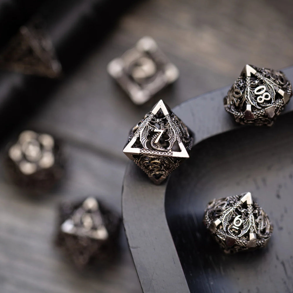 Dragon Hollow Metal DND Dice Set (ONLINE ORDER ONLY)