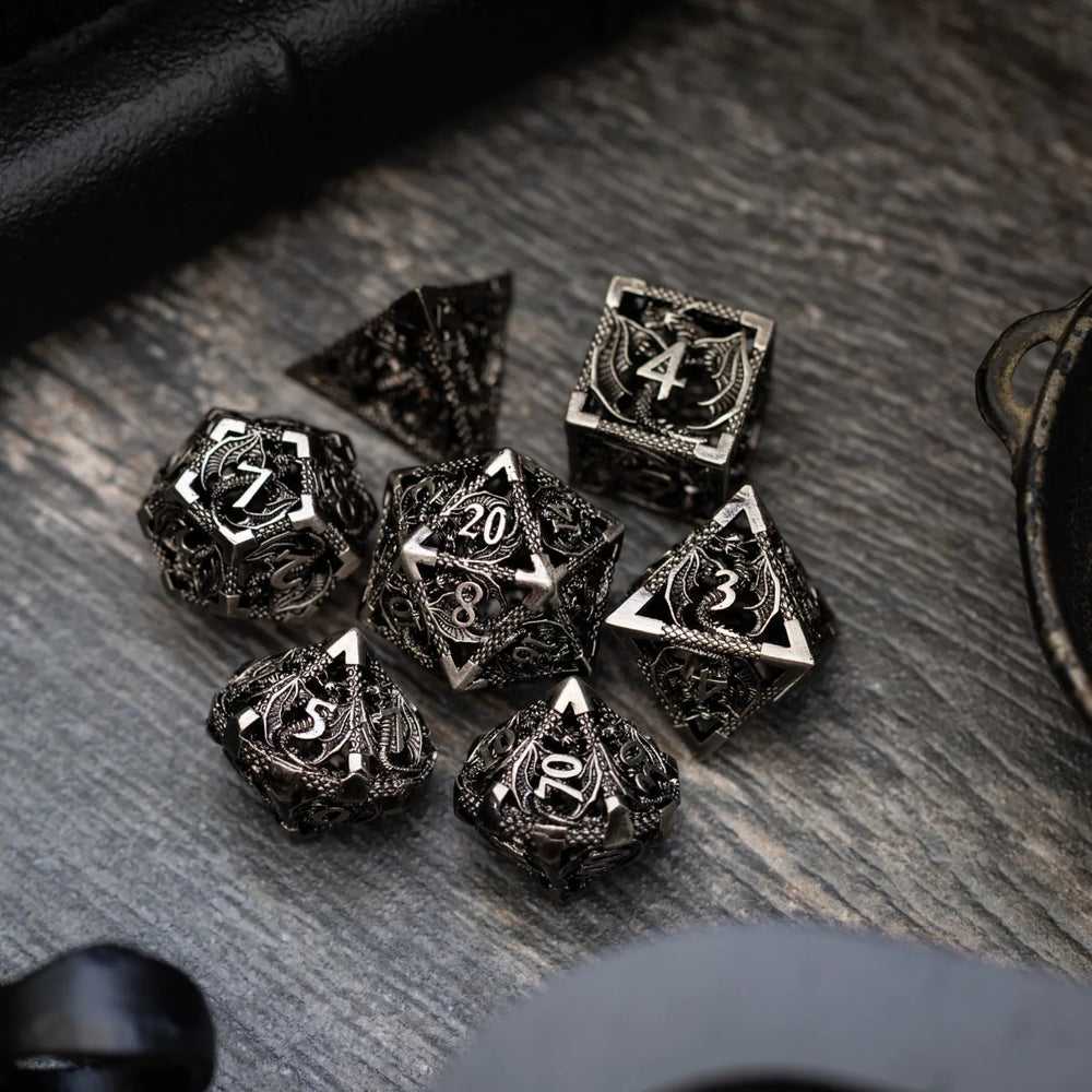 Dragon Hollow Metal DND Dice Set (ONLINE ORDER ONLY)
