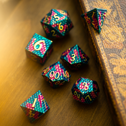 Dragon Scales Purple/Blue Metal DND Dice Set (ONLINE ORDER ONLY)