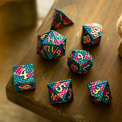 Dragon Scales Purple/Blue Metal DND Dice Set (ONLINE ORDER ONLY)
