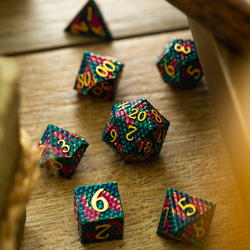 Dragon Scales Purple/Blue Metal DND Dice Set (ONLINE ORDER ONLY)