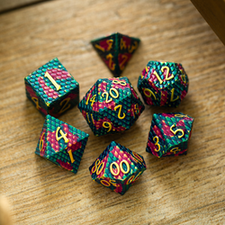 Dragon Scales Purple/Blue Metal DND Dice Set (ONLINE ORDER ONLY)