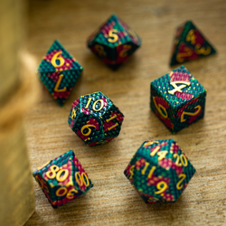 Dragon Scales Purple/Blue Metal DND Dice Set (ONLINE ORDER ONLY)