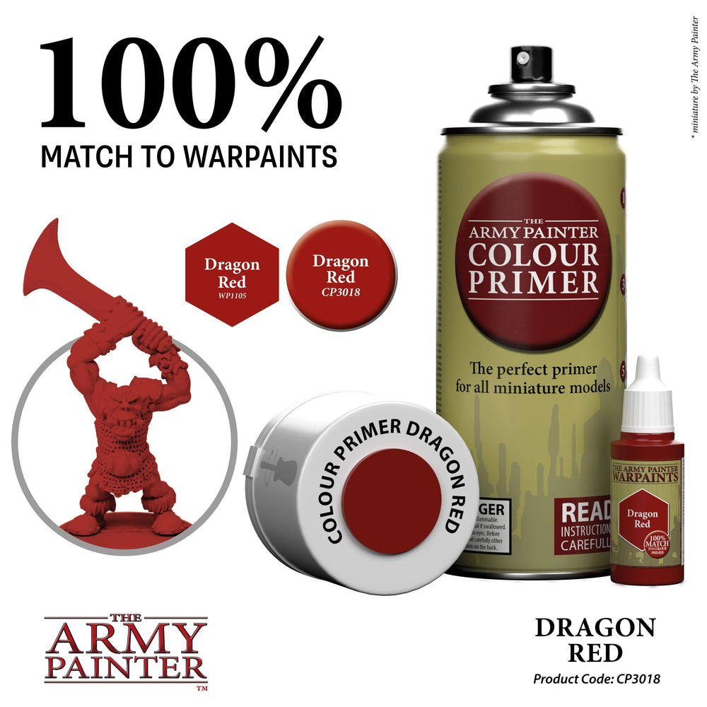 Army Painter Colour Primer: Dragon Red (ONLINE ORDER ONLY)