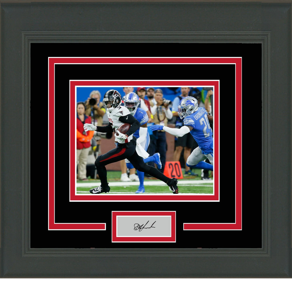 Framed Drake London Facsimile Laser Engraved Signature Auto Atlanta Falcons 11x14 Football Photo (ONLINE ORDER ONLY)