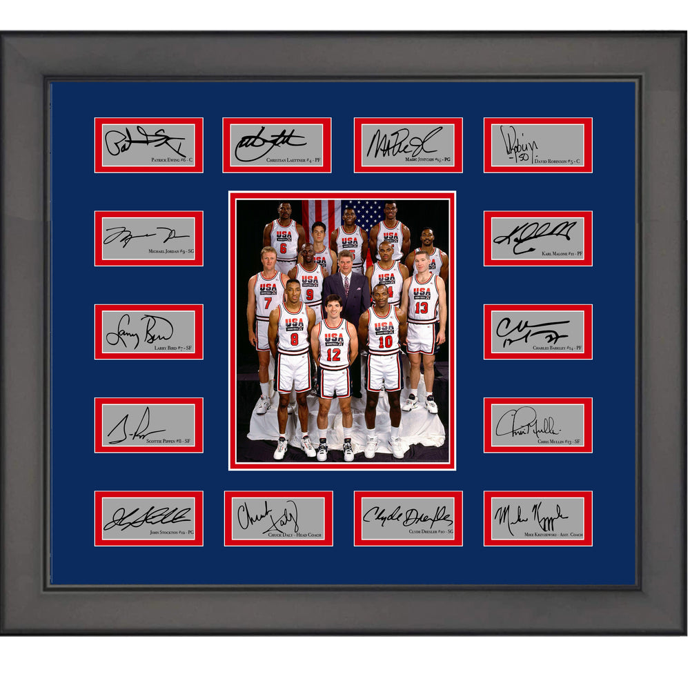 Framed 1992 Dream Team USA Facsimile Laser Engraved Signature Auto Collage 21x24 Basketball Photo (ONLINE ORDER ONLY)