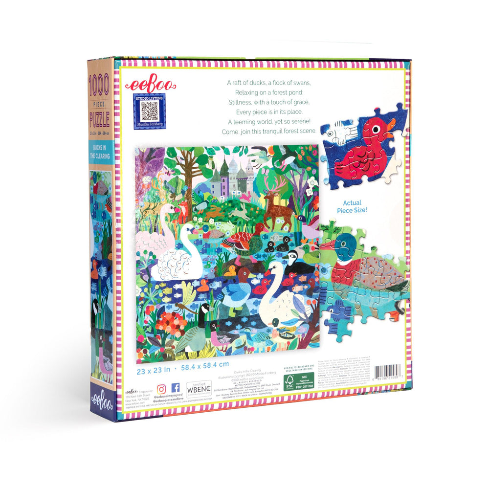 Ducks in the Clearing 1000 Piece Jigsaw Puzzle eeBoo (ONLINE ORDER ONLY)