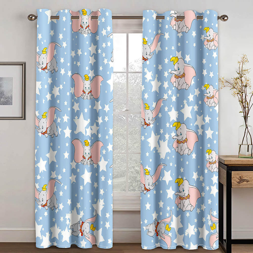 Dumbo Curtains Cosplay Blackout Window Treatments Drapes for Room Decor (Online Order Only)
