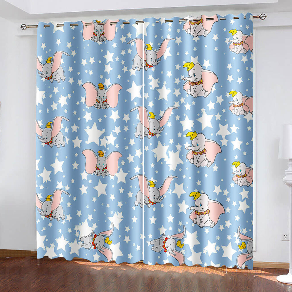Dumbo Curtains Cosplay Blackout Window Treatments Drapes for Room Decor (Online Order Only)