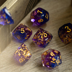 Dwarf Cut Arcane Nebula Handmade Resin DND Dice Set (ONLINE ORDER ONLY)