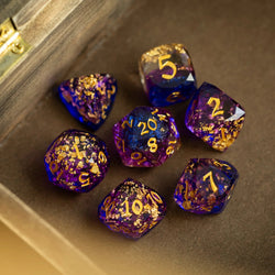 Dwarf Cut Arcane Nebula Handmade Resin DND Dice Set (ONLINE ORDER ONLY)