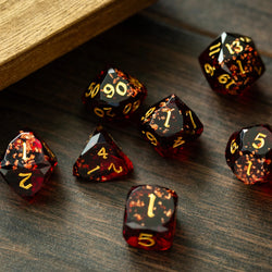 Dwarf Cut Dragonfire Handmade Resin DND Dice Set (ONLINE ORDER ONLY)