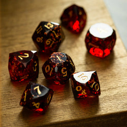 Dwarf Cut Dragonfire Handmade Resin DND Dice Set (ONLINE ORDER ONLY)