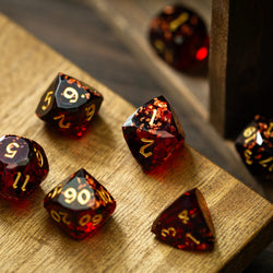 Dwarf Cut Dragonfire Handmade Resin DND Dice Set (ONLINE ORDER ONLY)
