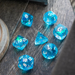 Dwarf Cut Ocean Blue Handmade Resin DND Dice Set (ONLINE ORDER ONLY)