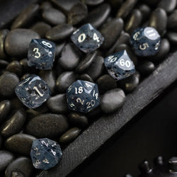 Dwarf Cut Smoky Midnight Handmade Resin DND Dice Set (ONLINE ORDER ONLY)