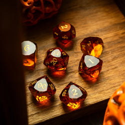 Dwarf Cut Gold Gemstone Glass Premium DND Dice Set (ONLINE ORDER ONLY)
