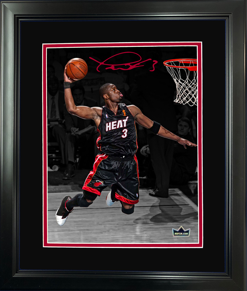 Framed Dwyane Wade Facsimile Laser Engraved Signature Auto 11"x14" Basketball Photo HOFSM Holo (ONLINE ORDER ONLY)