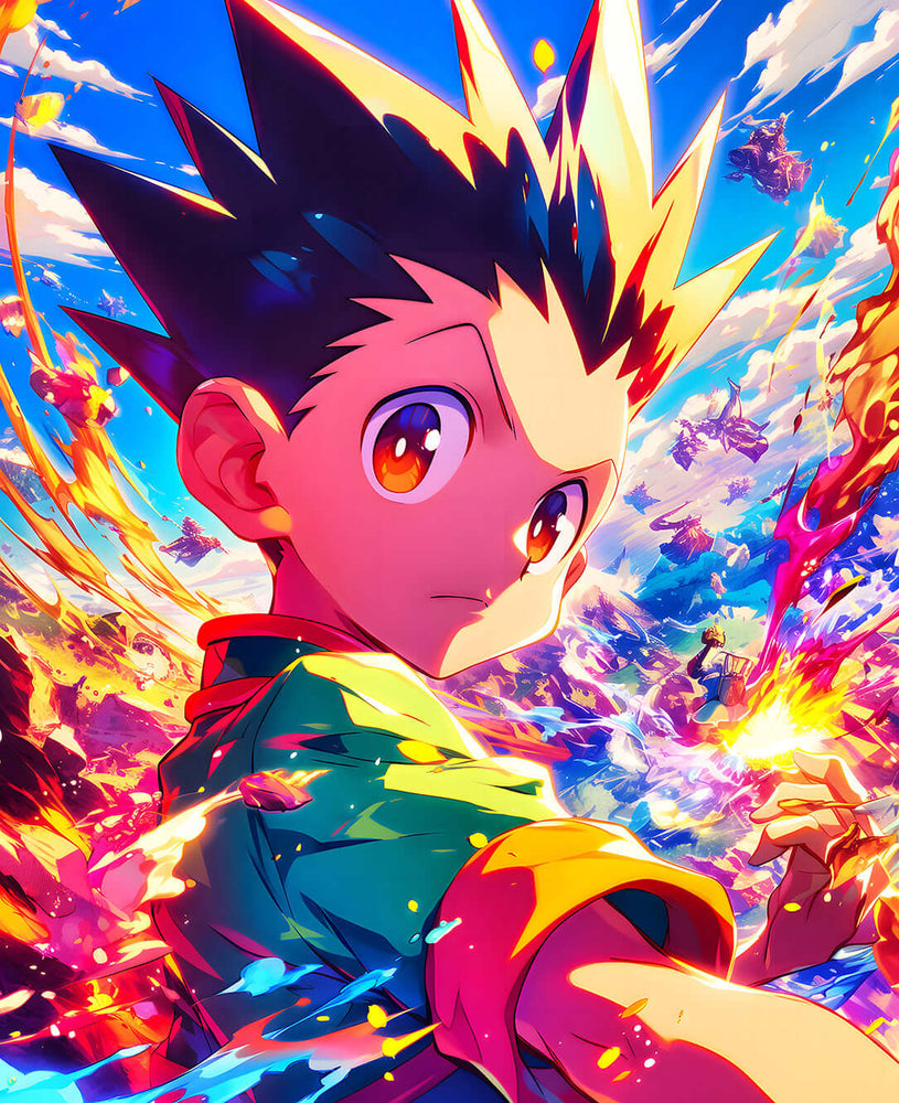 Dynamic Gon Freecss Digital Art – Hunter x Hunter Inspired Artwork (ONLINE ORDER ONLY)