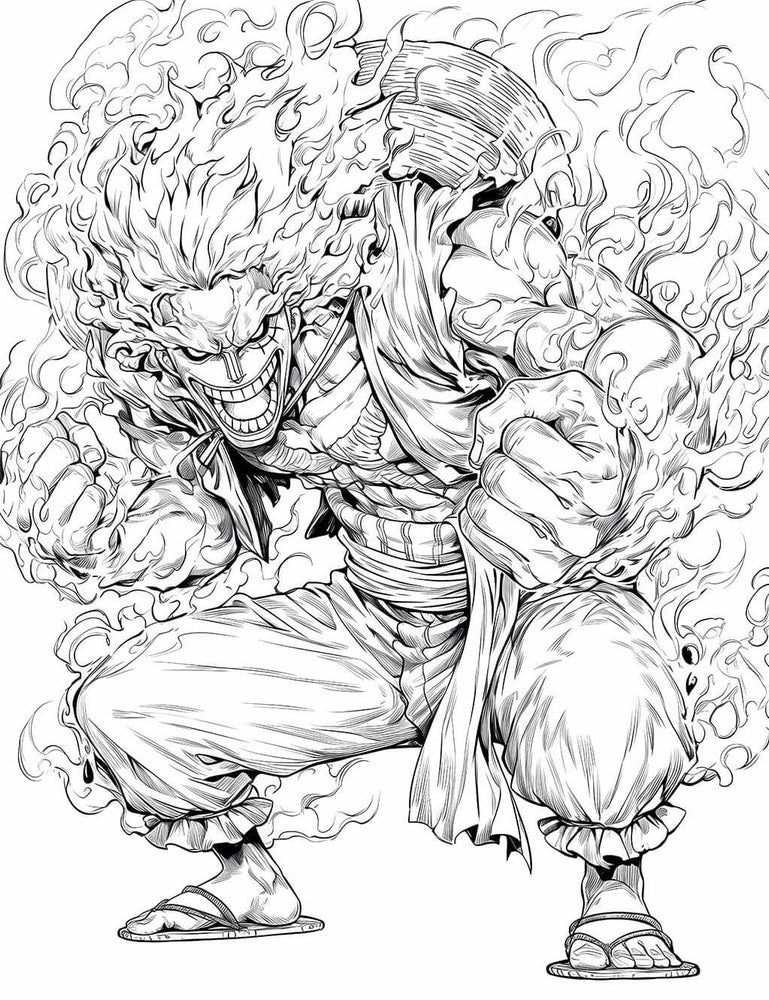 Dynamic One Piece Character Coloring Page – Unleash Your Creativity (ONLINE ORDER ONLY)