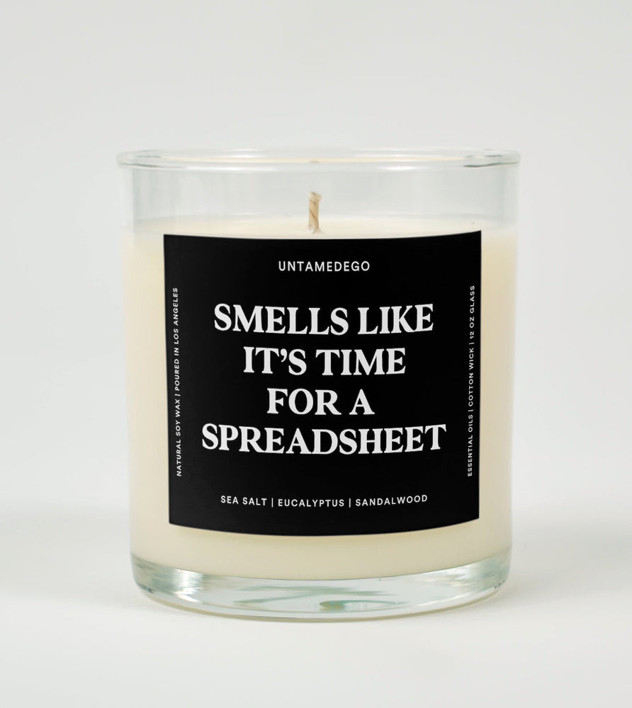 Smells Like It's Time For A Spreadsheet Glass Candle (Online Order Only)