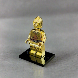 C-3PO Electroplated Gold Chrome – Custom Brick Compatible Minifigure (ONLINE ORDER ONLY)