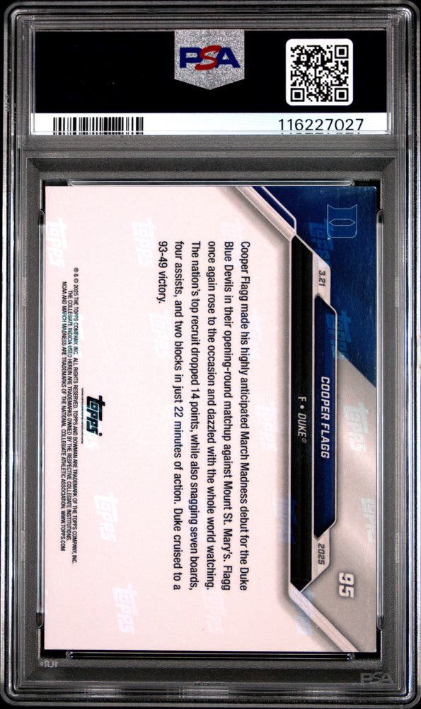 Graded 2024 Topps Bowman U Now Cooper Flagg #95 Rookie RC Basketball Card PSA 8 Near Mint (ONLINE ORDER ONLY)