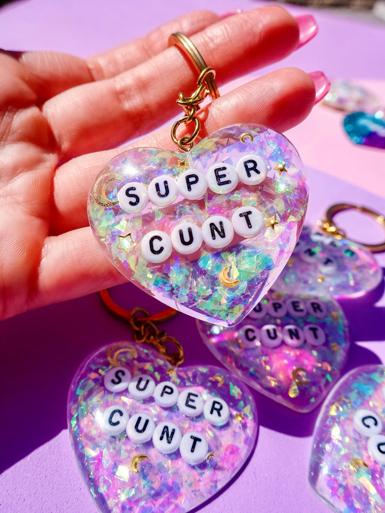 Super Cunt Glitter Moon Keychain (Online Order Only)
