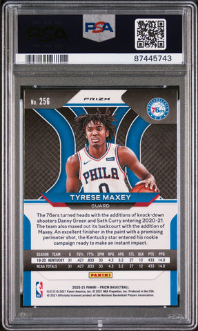Graded 2020 Panini Prizm Tyrese Maxey #256 Ruby Wave Rookie RC Basketball Card PSA 10 Gem Mint (ONLINE ORDER ONLY)