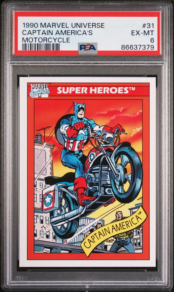 1990 MARVEL UNIVERSE CAPTAIN AMERICA'S MOTORCYCLE #31 - PSA 6 (Online Order Only)