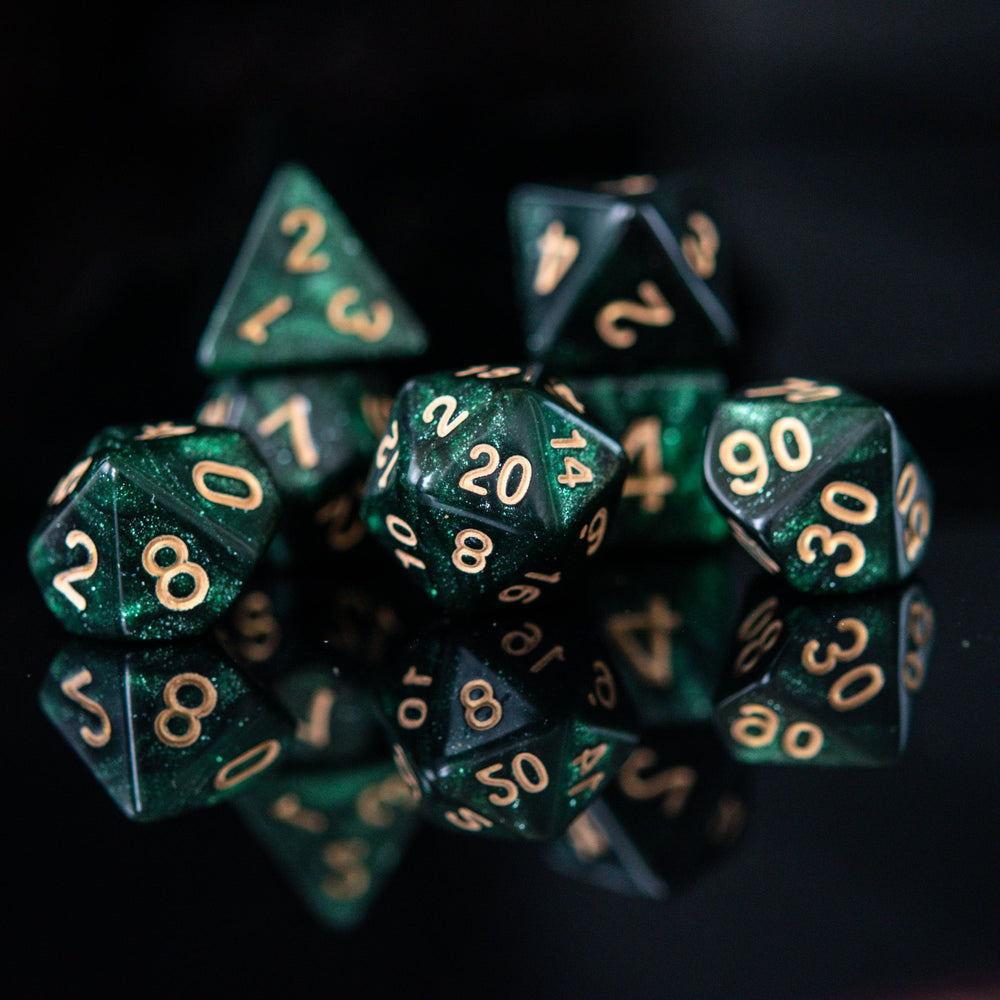 Enchanted Forest Dew Acrylic Dice Set (ONLINE ORDER ONLY)
