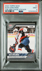 Graded 2024 Topps Now Alex Ovechkin #4 The GR8 Chase Sticker Hockey Card PSA 9 Mint (ONLINE ORDER ONLY)