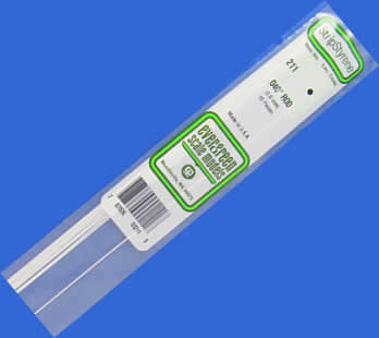 EVG211 Round Rod .040x14in White by Evergreen Scale Models (ONLINE ORDER ONLY)