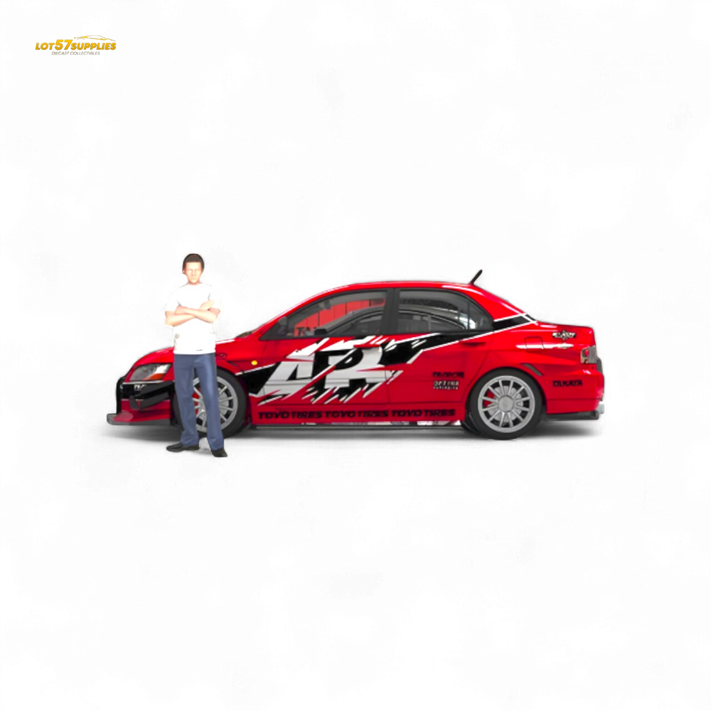 TimeMicro Mitsubishi Lancer EVO 9th Gen - Openable Hood & Figure - With Container 1:64 (ONLINE ORDER ONLY)