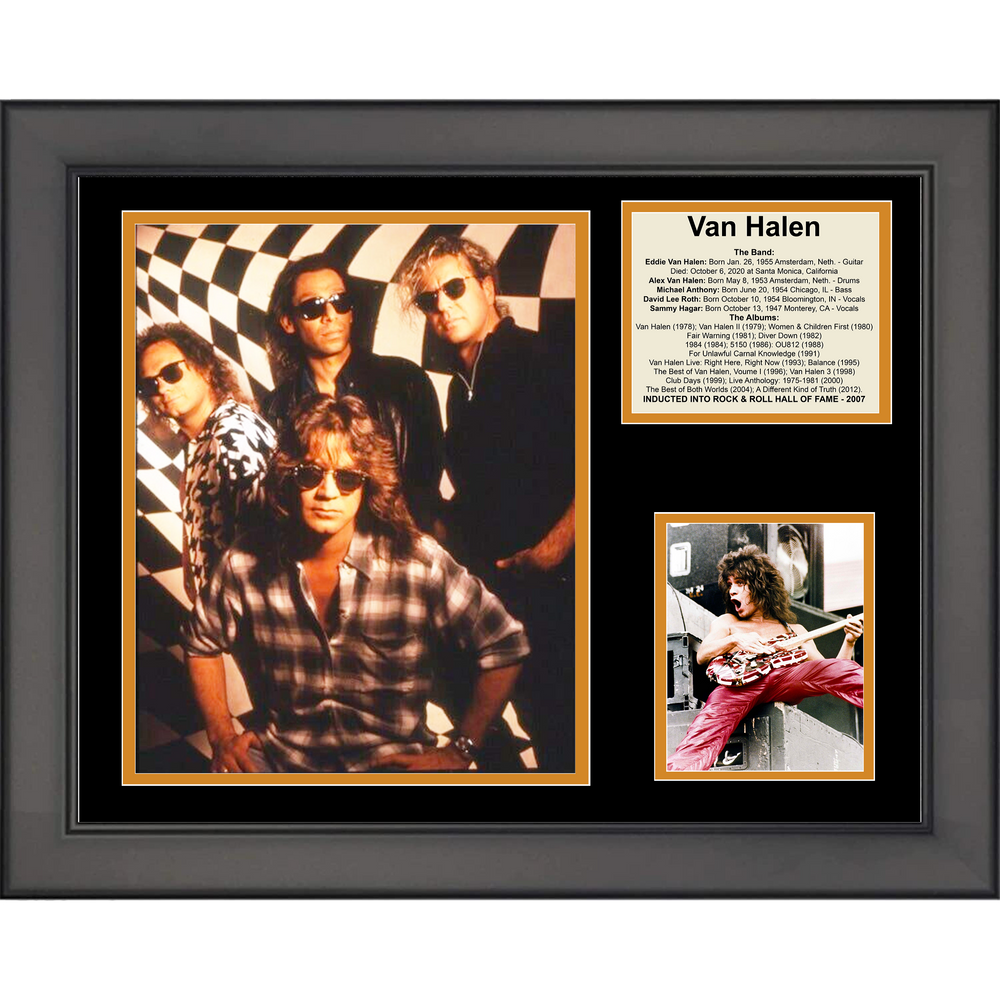 Framed Eddie Van Halen 11"x14" Music Three Photo Collage (ONLINE ORDER ONLY)