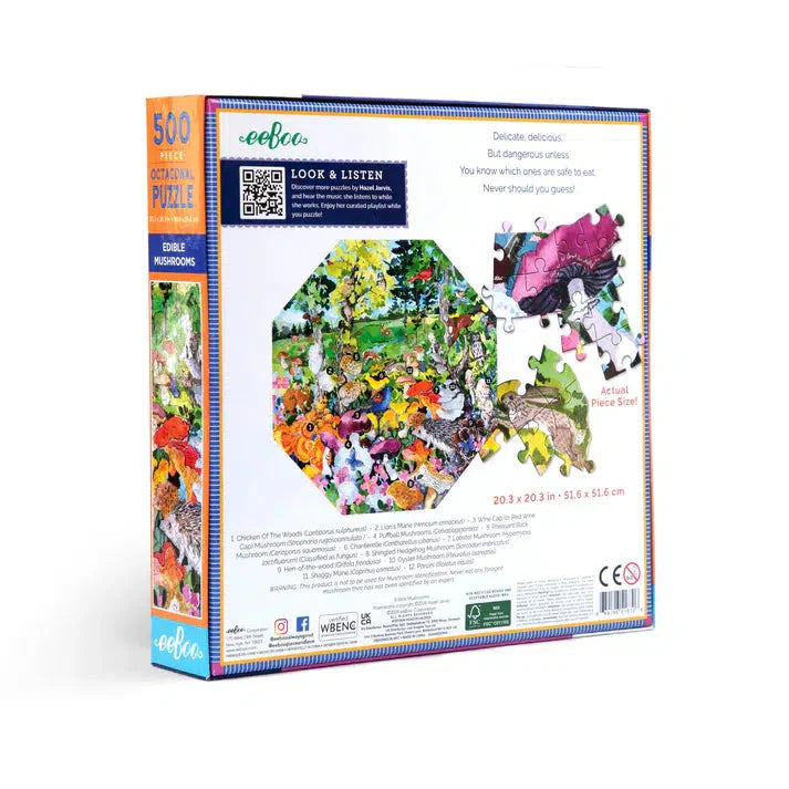 Edible Mushrooms 500 Piece Octagonal Jigsaw Puzzle eeBoo (ONLINE ORDER ONLY)