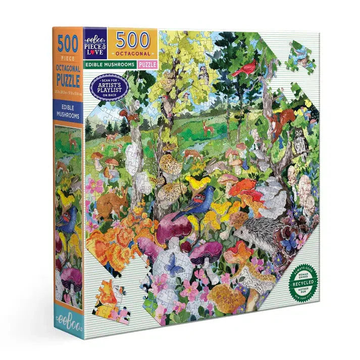 Edible Mushrooms 500 Piece Octagonal Jigsaw Puzzle eeBoo (ONLINE ORDER ONLY)