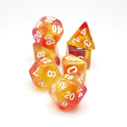 Efreeti's Robe - 7 Piece DnD Dice Set | Acrylic RPG Gaming Dice (ONLINE ORDER ONLY)