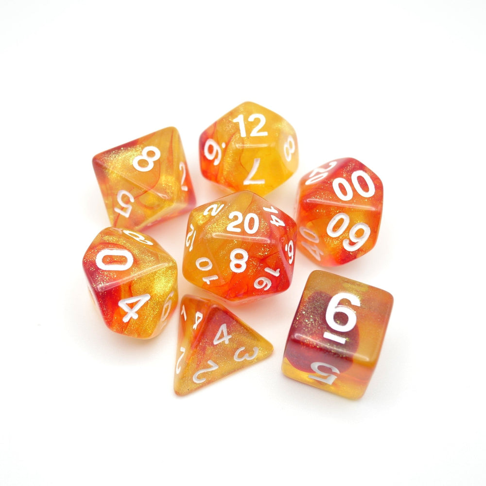 Efreeti's Robe - 7 Piece DnD Dice Set | Acrylic RPG Gaming Dice (ONLINE ORDER ONLY)