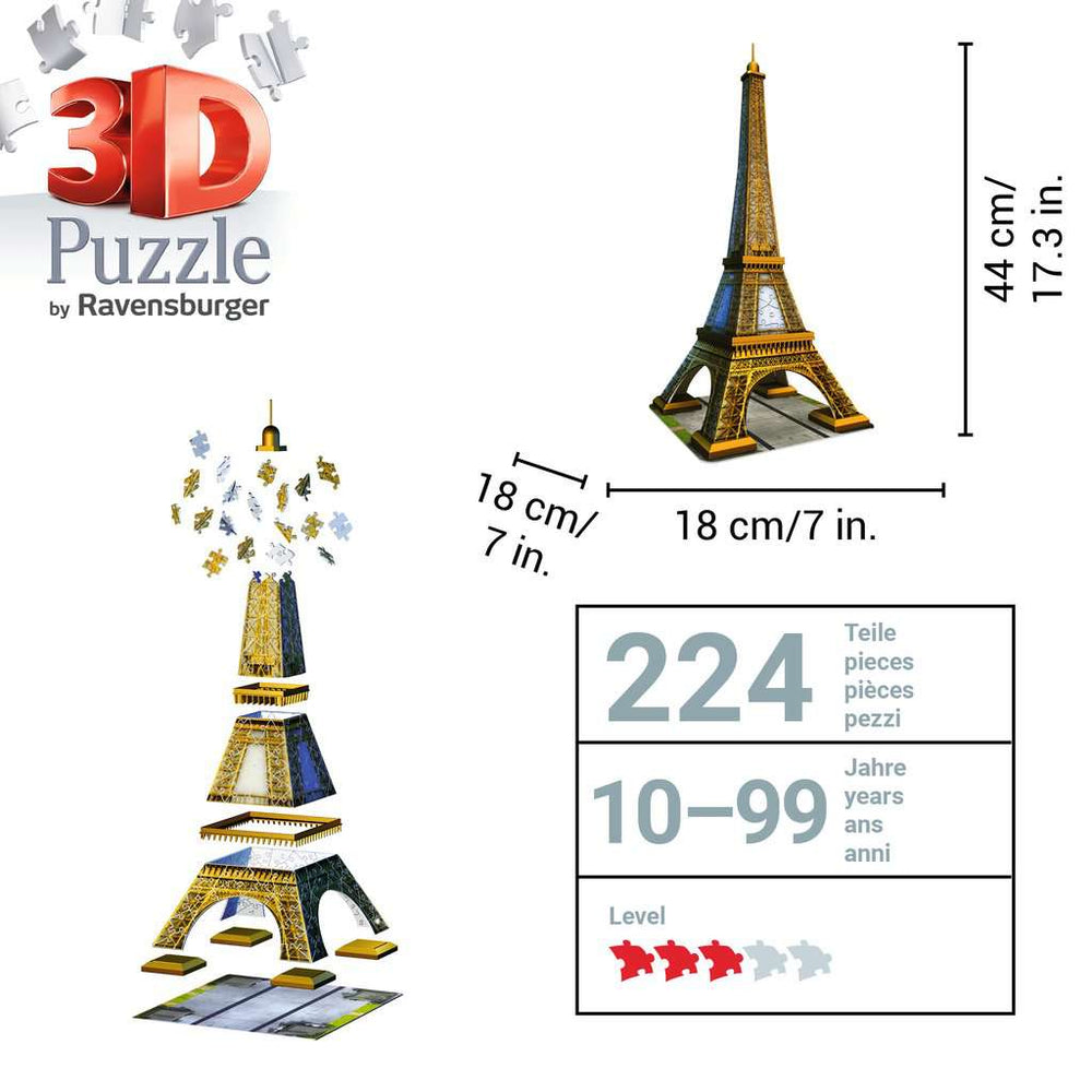 Eiffel Tower 224 Piece 3D Jigsaw Puzzle Ravensburger (ONLINE ORDER ONLY)