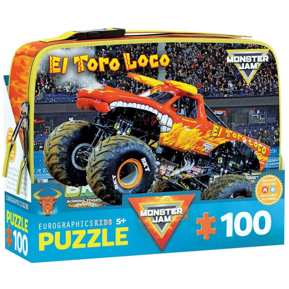El Toro Loco Monster Jam Lunch Bag & 100 Piece Jigsaw Puzzle Eurographics (ONLINE ORDER ONLY)