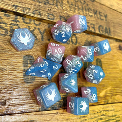 Elemental Glimmer - 14 Piece DnD Dice Set | Acrylic RPG Gaming Dice (ONLINE ORDER ONLY)