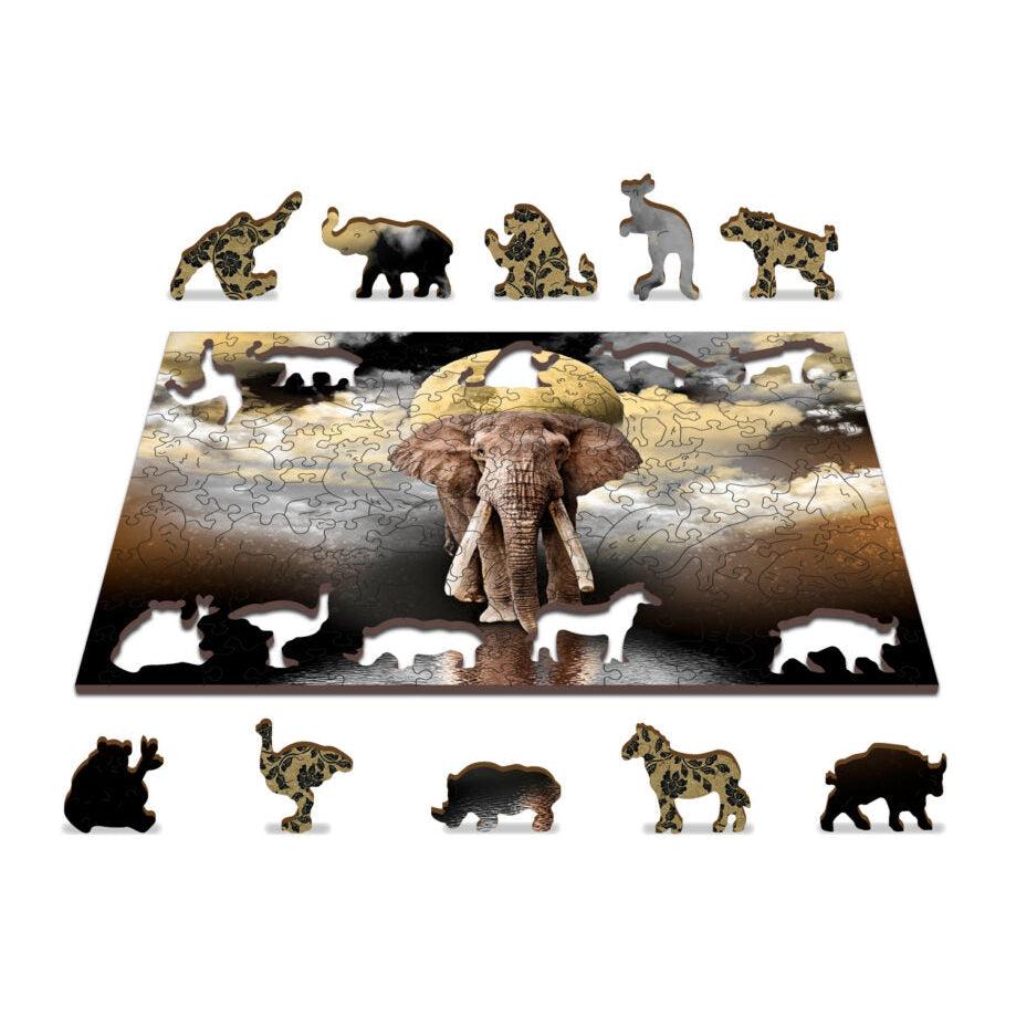 Elephant Dreams 150 Piece Wood Jigsaw Puzzle Wooden City