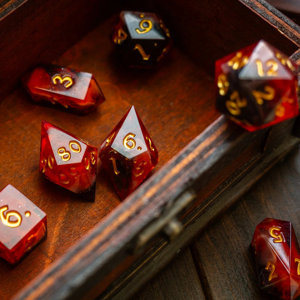 Emberflare Handmade Resin DND Dice Set (ONLINE ORDER ONLY)