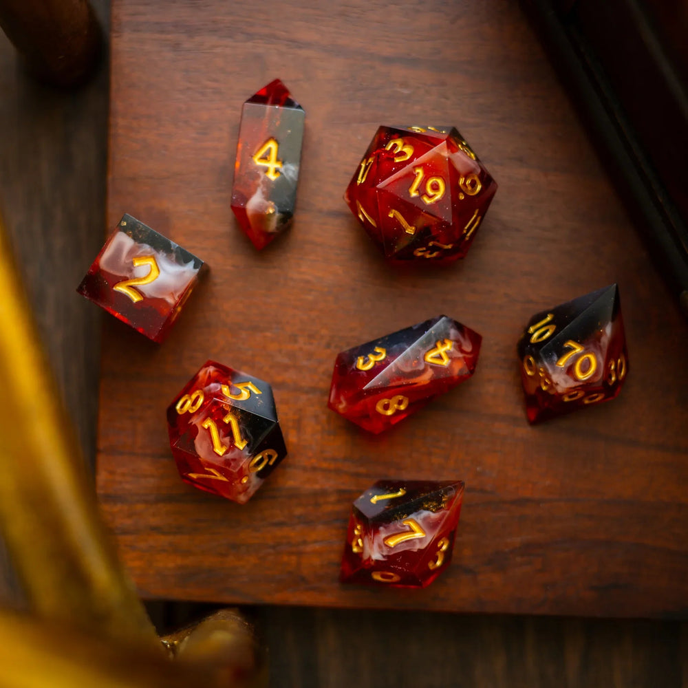 Emberflare Handmade Resin DND Dice Set (ONLINE ORDER ONLY)