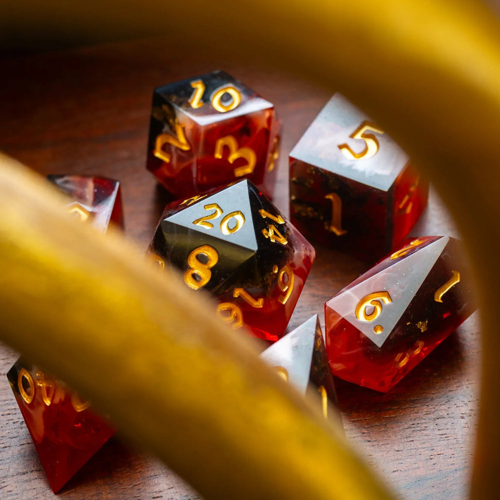 Emberflare Handmade Resin DND Dice Set (ONLINE ORDER ONLY)