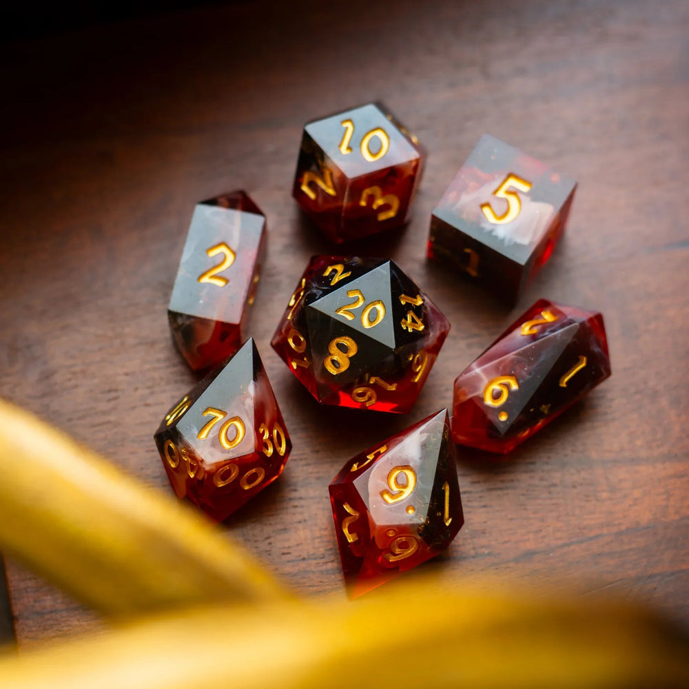 Emberflare Handmade Resin DND Dice Set (ONLINE ORDER ONLY)